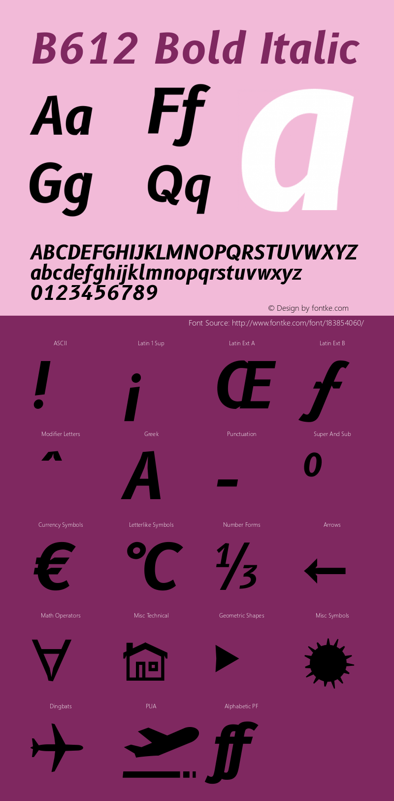 B612 Bold Italic Version 1.008图片样张