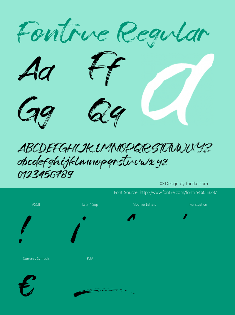 Fontrue Version 1.000 Font Sample