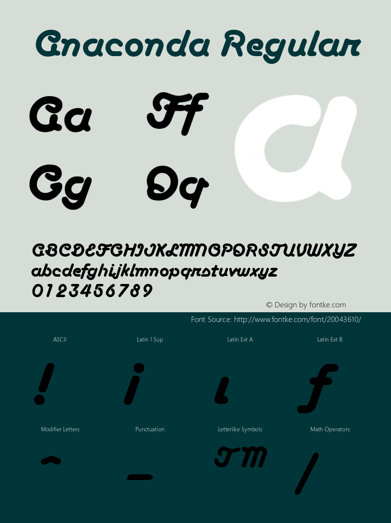 Anaconda Regular From the WSI-Fonts Professional Collection Font Sample