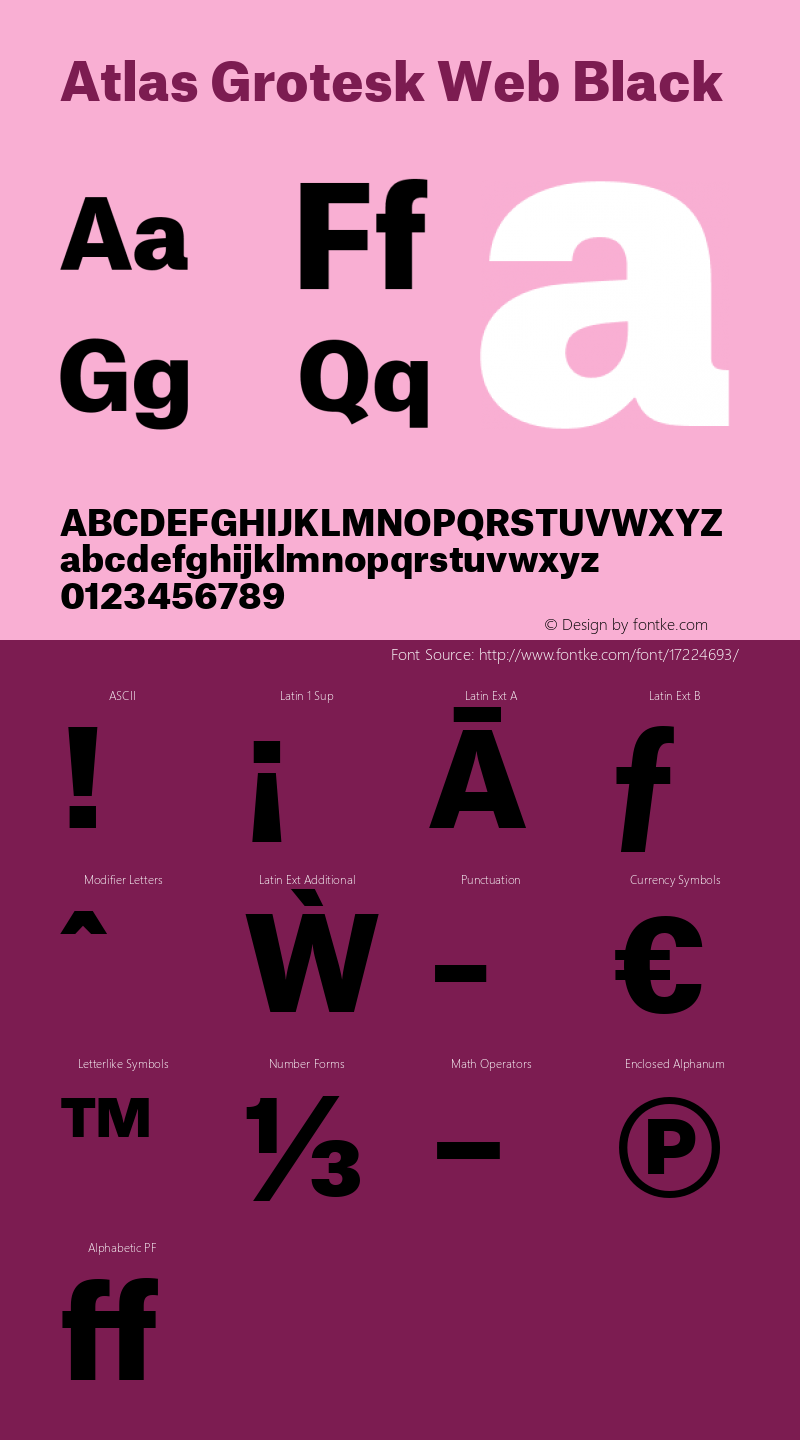 Atlas Grotesk Web Black Version 1.001 2012 Font Sample