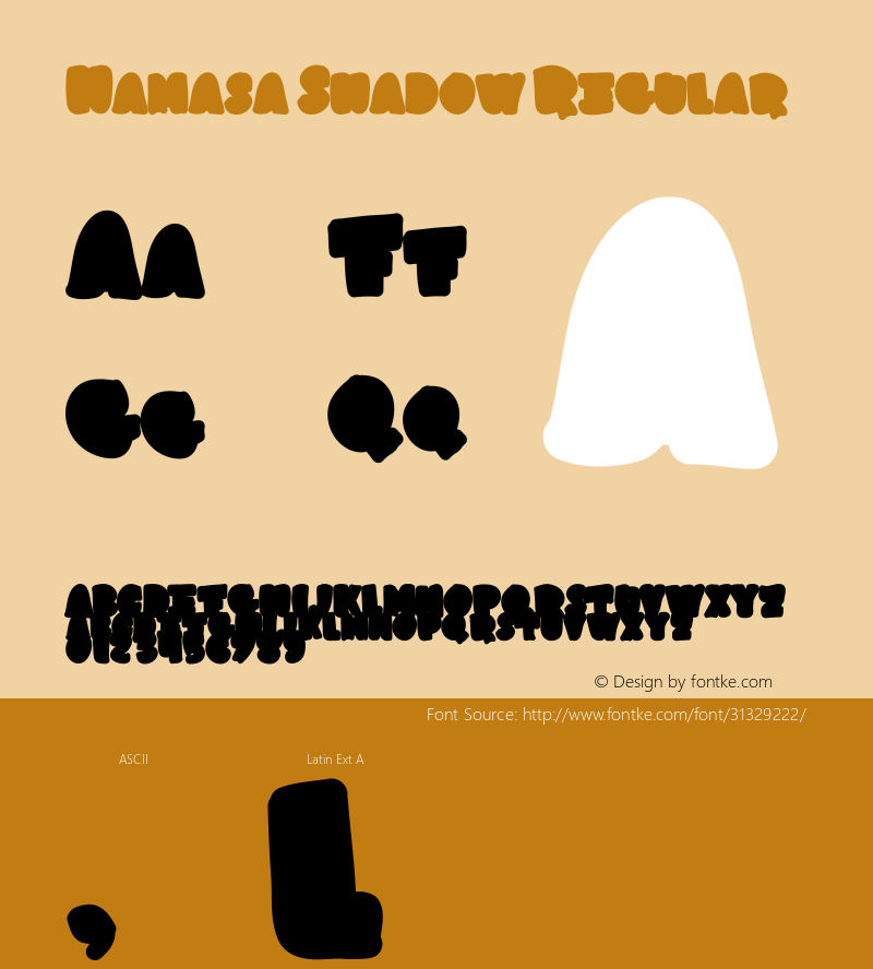 Hamasa Shadow Version 1.000 Arendxstd Font Sample