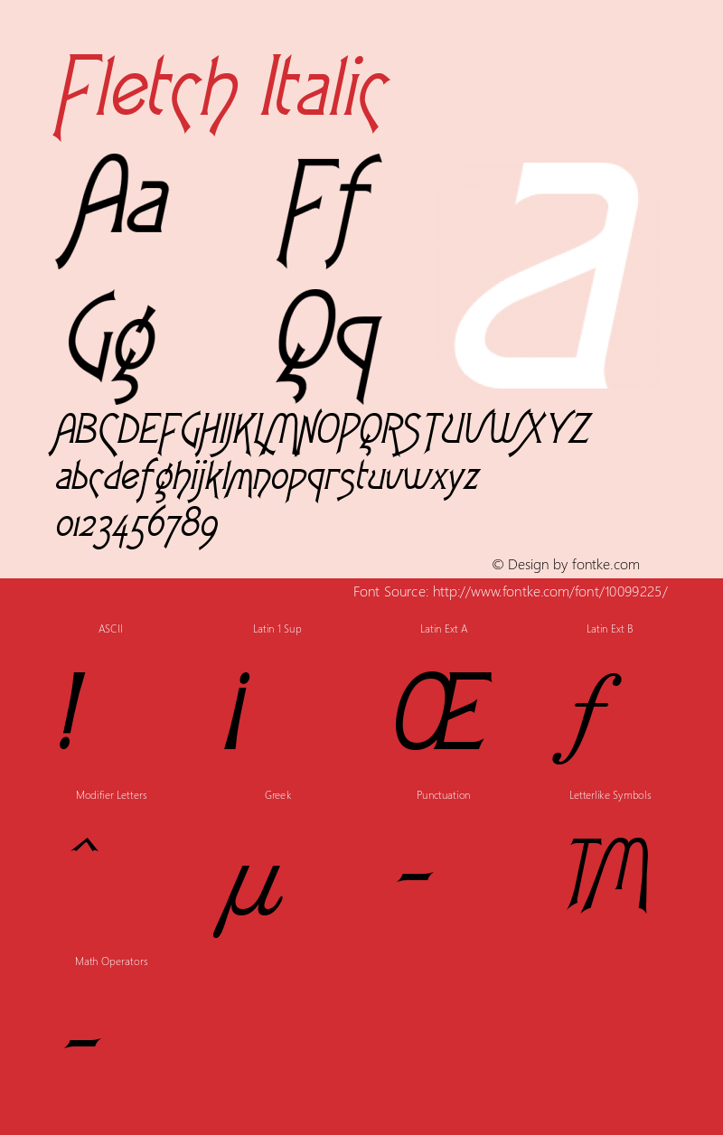 Fletch Italic Altsys Fontographer 4.1 12/30/94 Font Sample