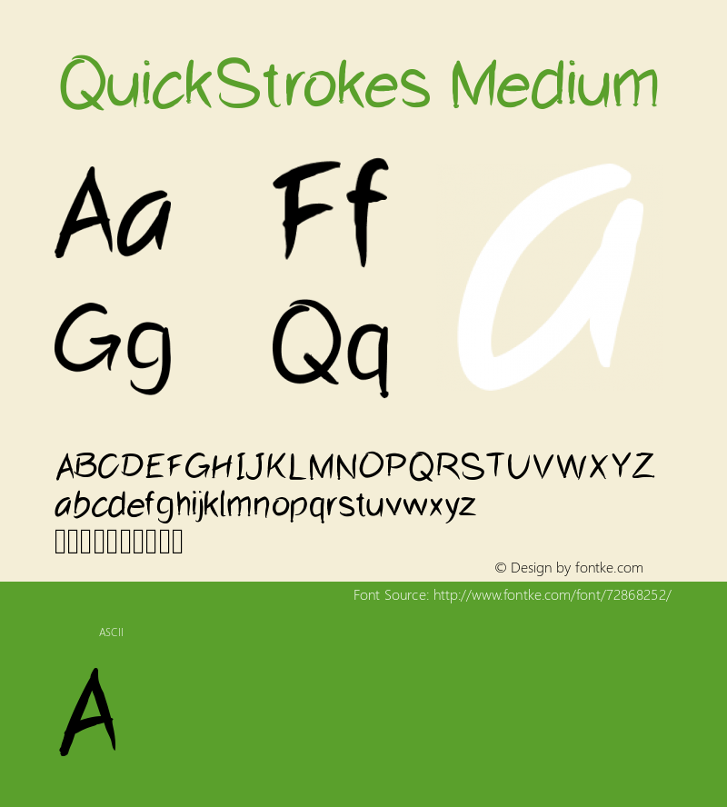 QuickStrokes Version 001.000 Font Sample