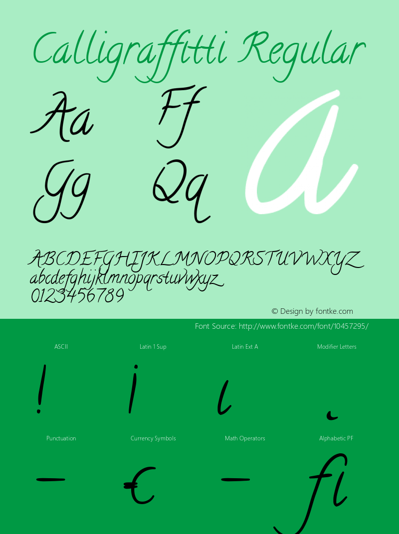 Calligraffitti Regular Version 1.001 Font Sample