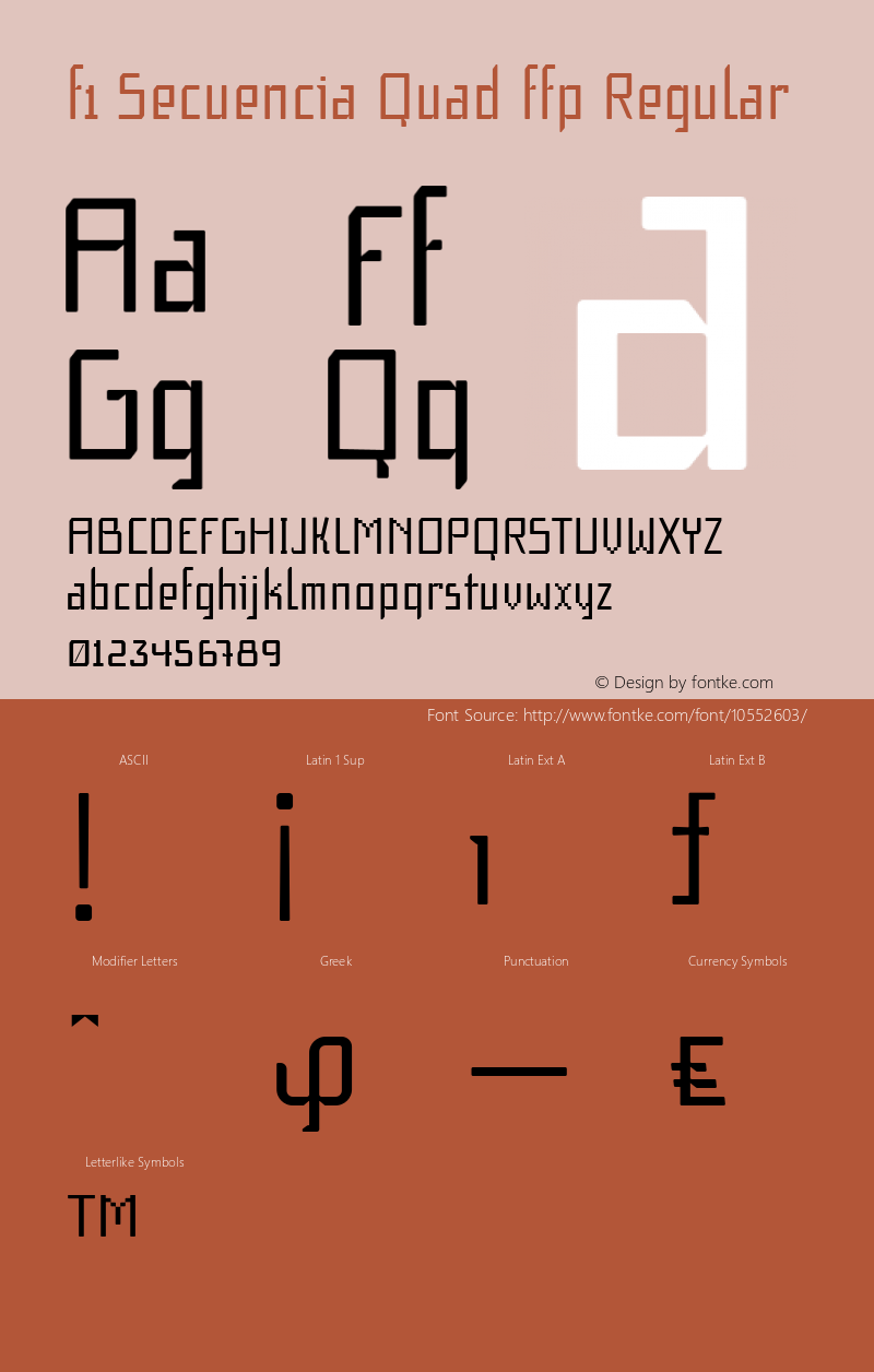 f1 Secuencia Quad ffp Regular Version 2.004 Font Sample