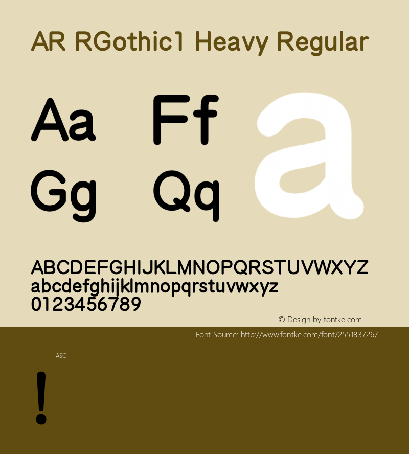 AR RGothic1 Heavy Version 2.10图片样张