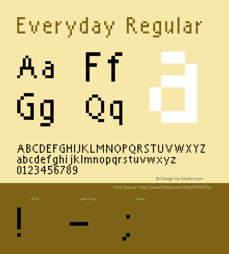 Everyday Regular Version 1.00, January 17, 2006 Font Sample