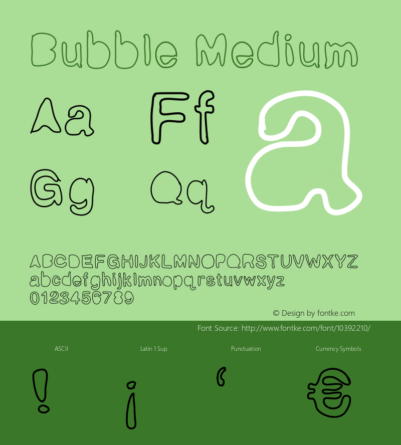 Bubble Medium Version 001.000 Font Sample