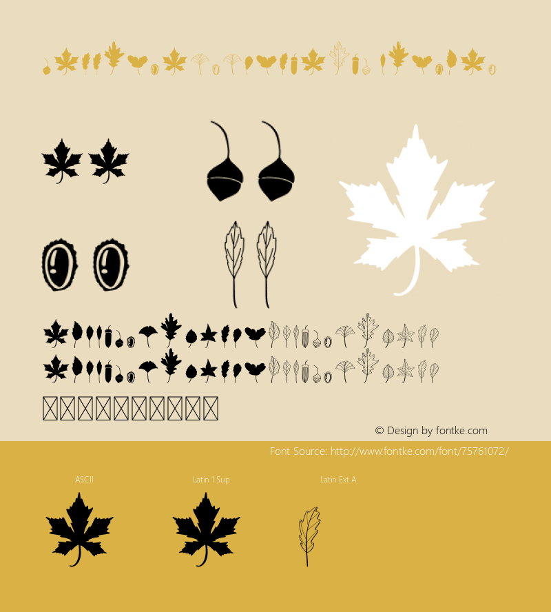 FallingAutumnLeaves Dingbat Version 1.003;Fontself Maker 3.5.1 Font Sample