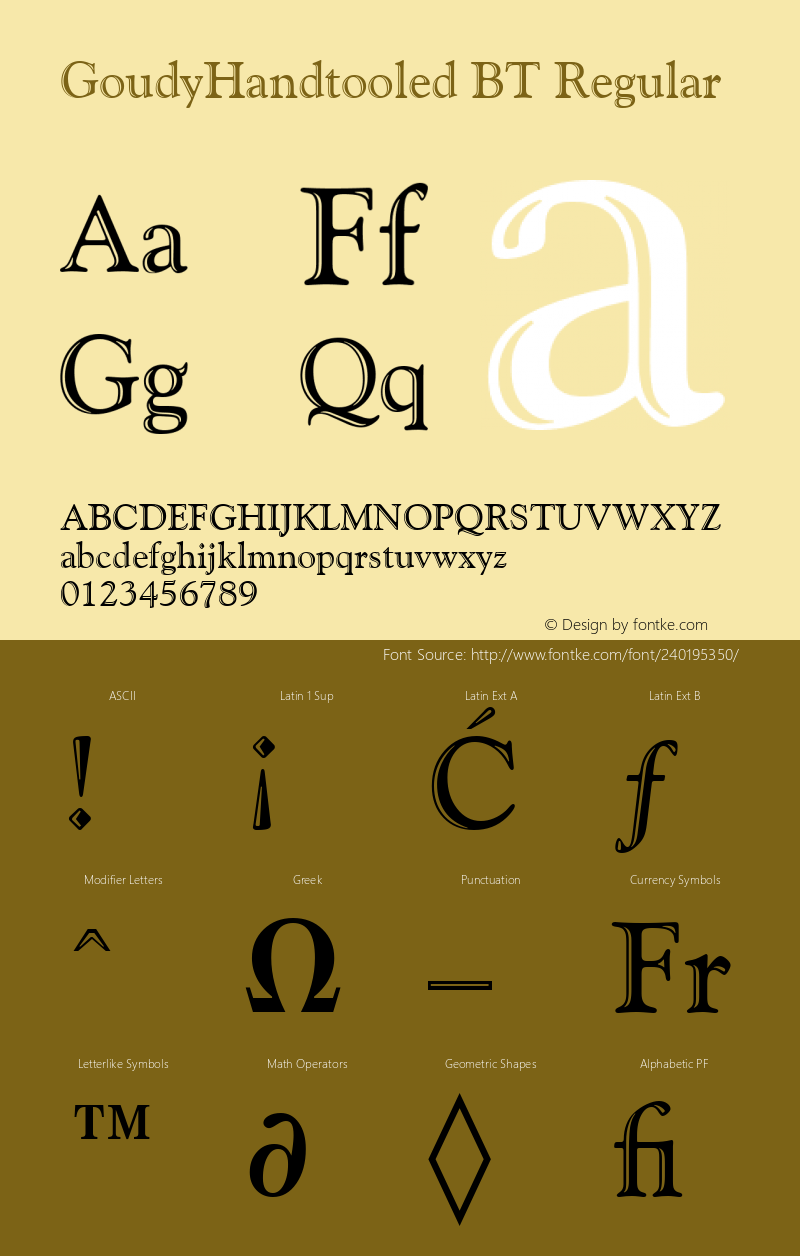 GoudyHandtooled BT Version 1.01 emb4-OT图片样张