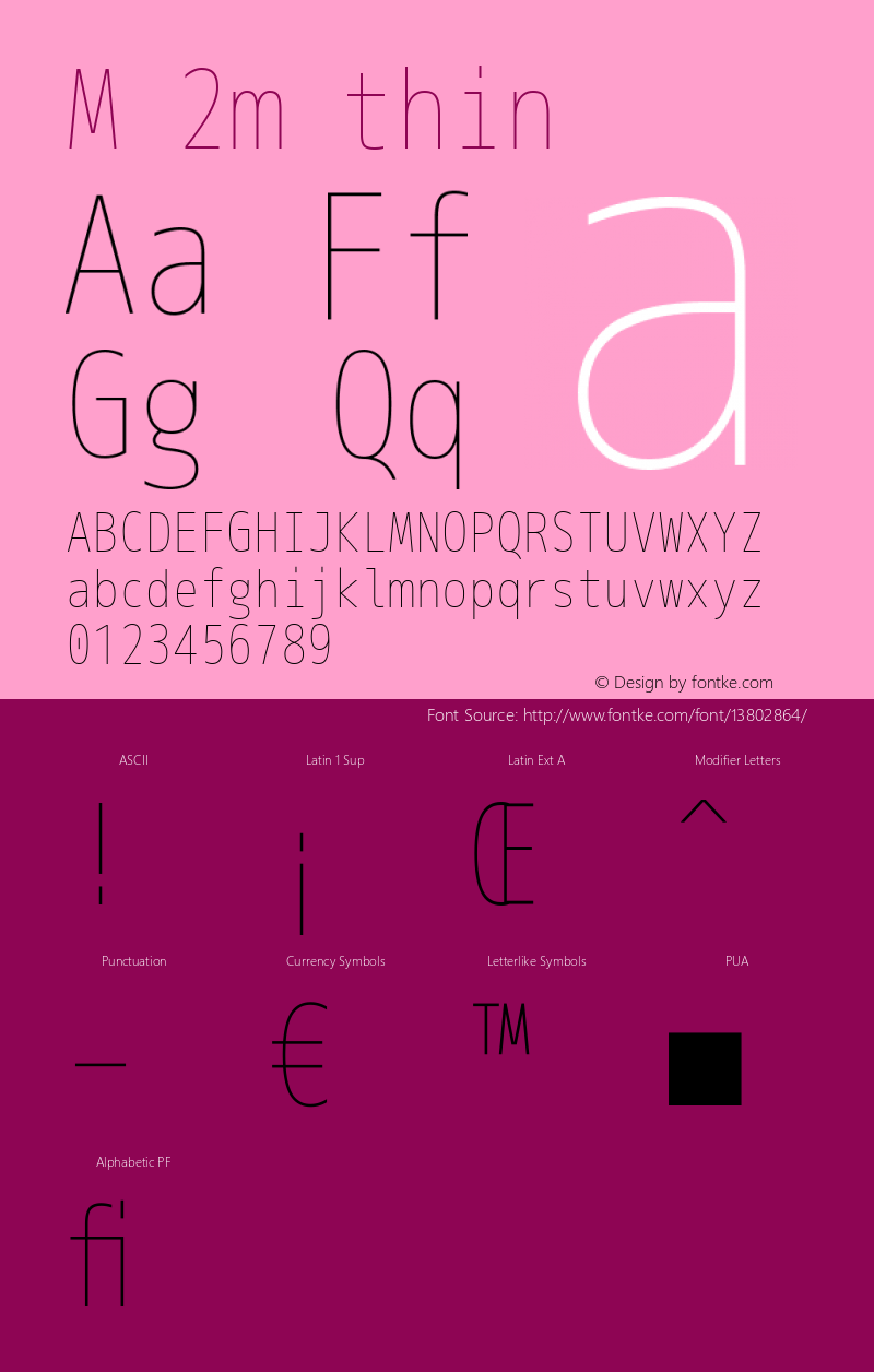 M 2m thin Version 1.041 Font Sample