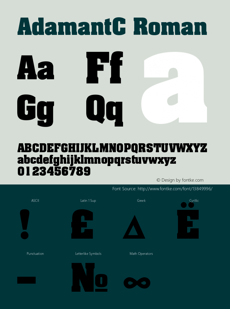 AdamantC Roman Version 001.000 Font Sample