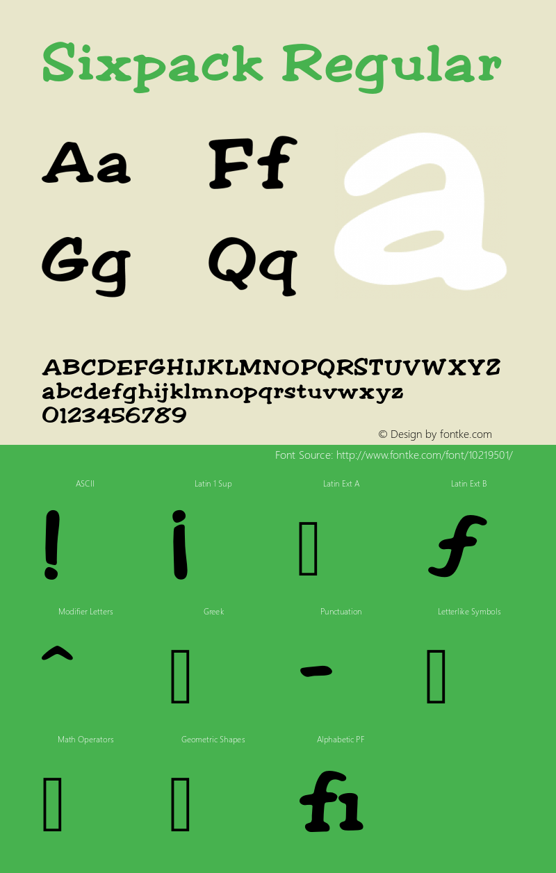 Sixpack Regular 001.000 Font Sample