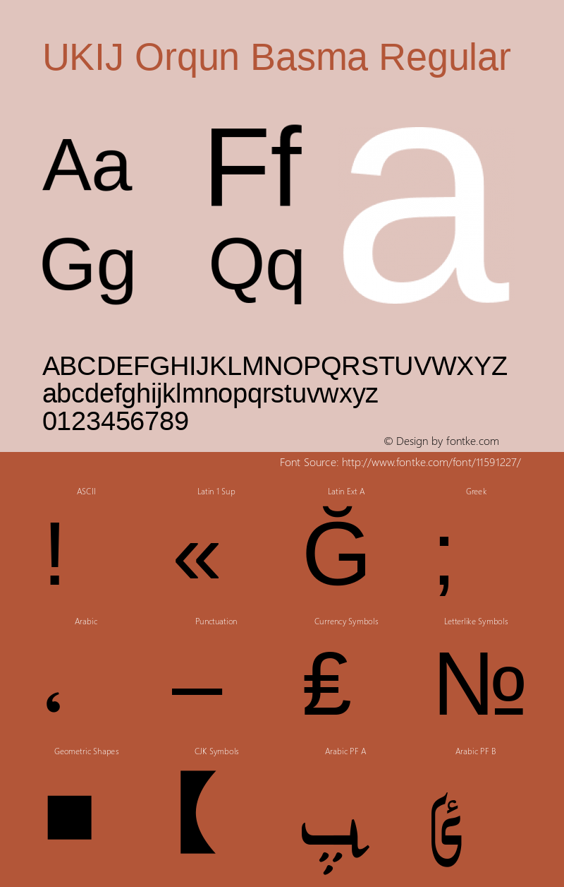 UKIJ Orqun Basma Regular Version 3.10 April 8, 2011 Font Sample