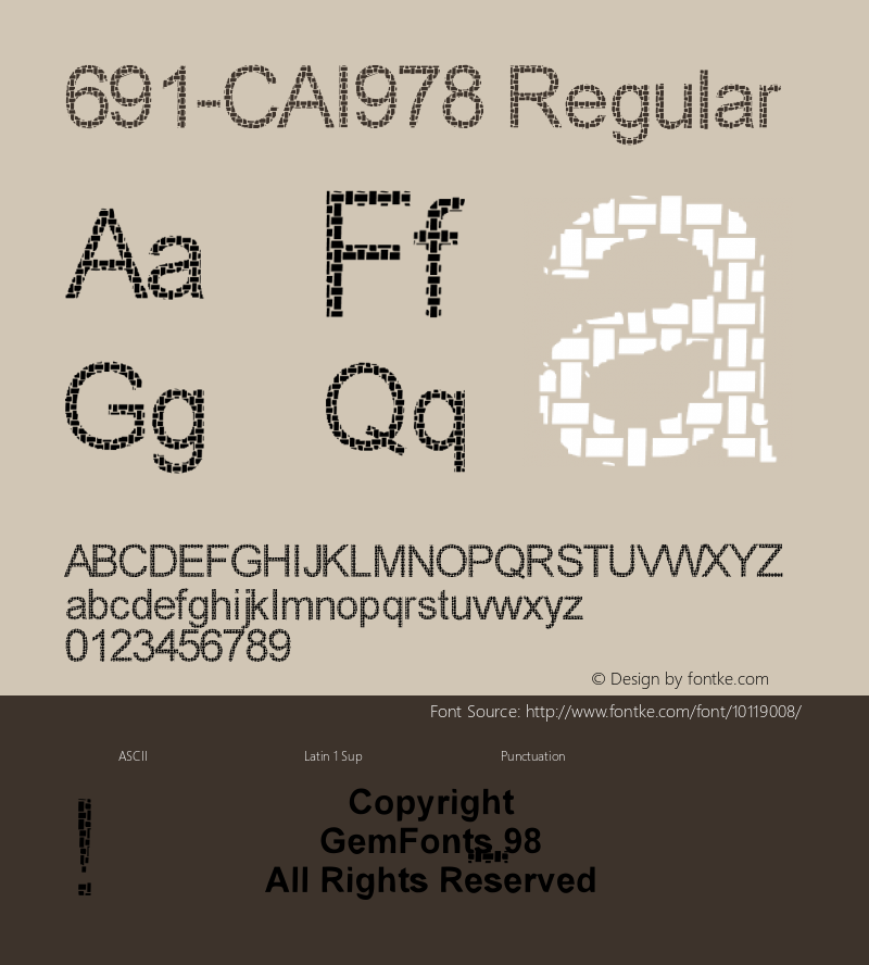 691-CAI978 Regular Version 1.00 October 9, 1998, initial release Font Sample