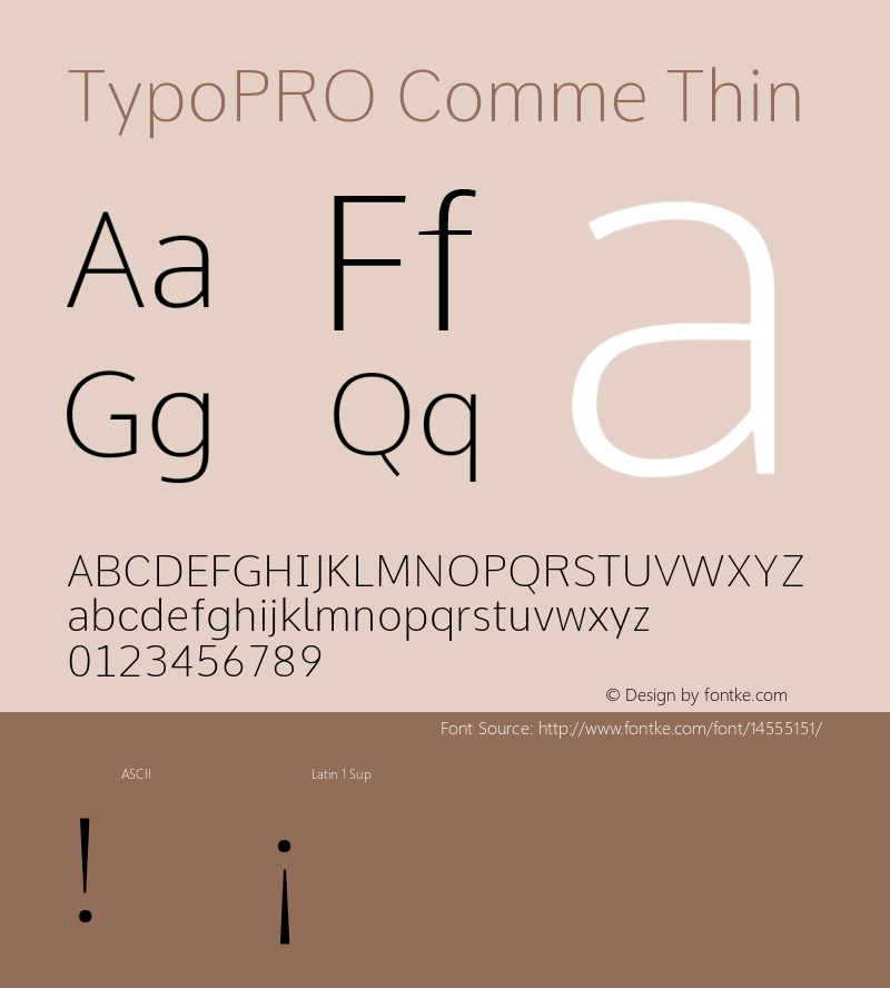 TypoPRO Comme Thin Version 2; ttfautohint (v1.00rc1.2-2d82) -l 6 -r 72 -G 200 -x 0 -D latn -f none -w G Font Sample