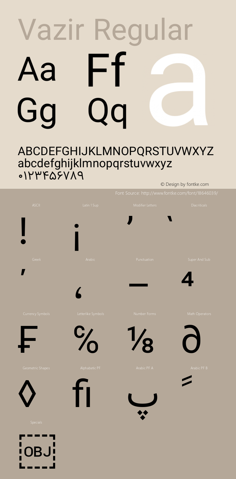 Vazir Regular Version 6.3.0 Font Sample