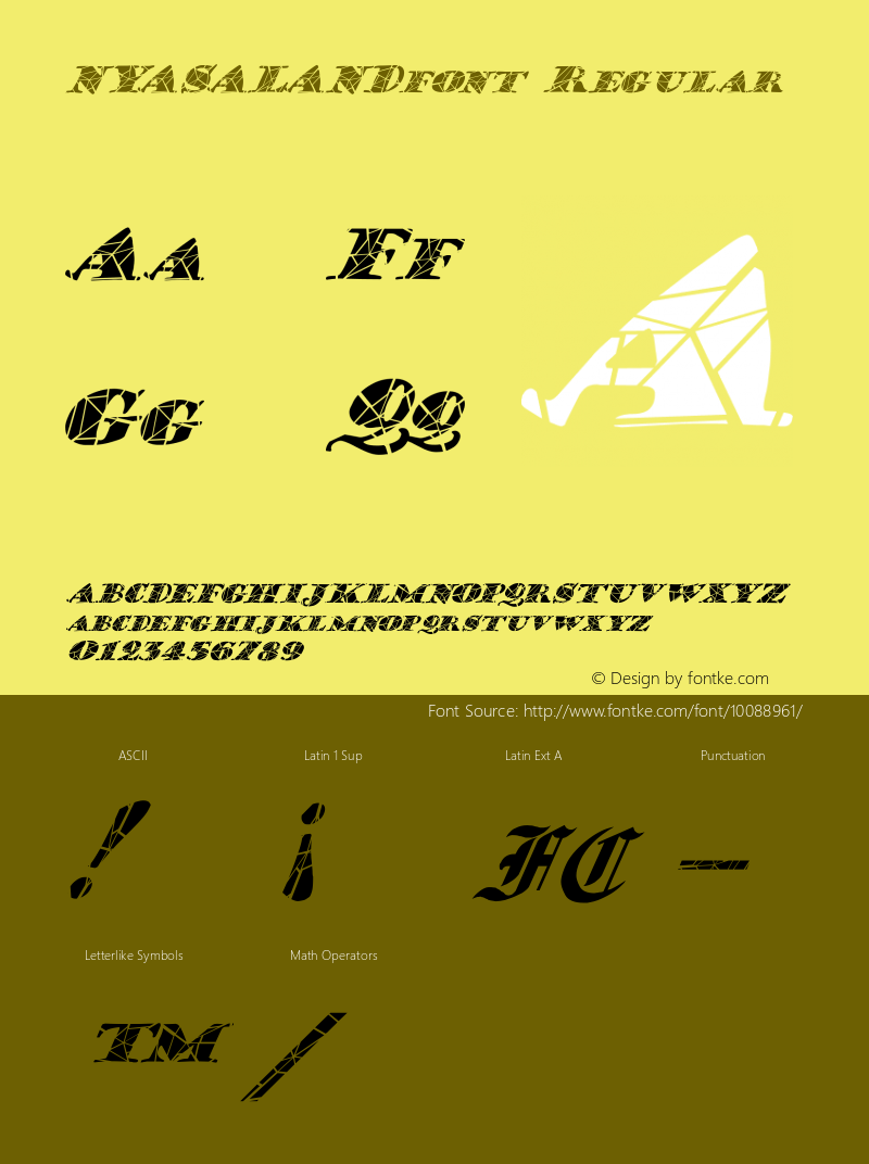 NYASALANDfont Regular Altsys Fontographer 3.5  4/4/01 Font Sample