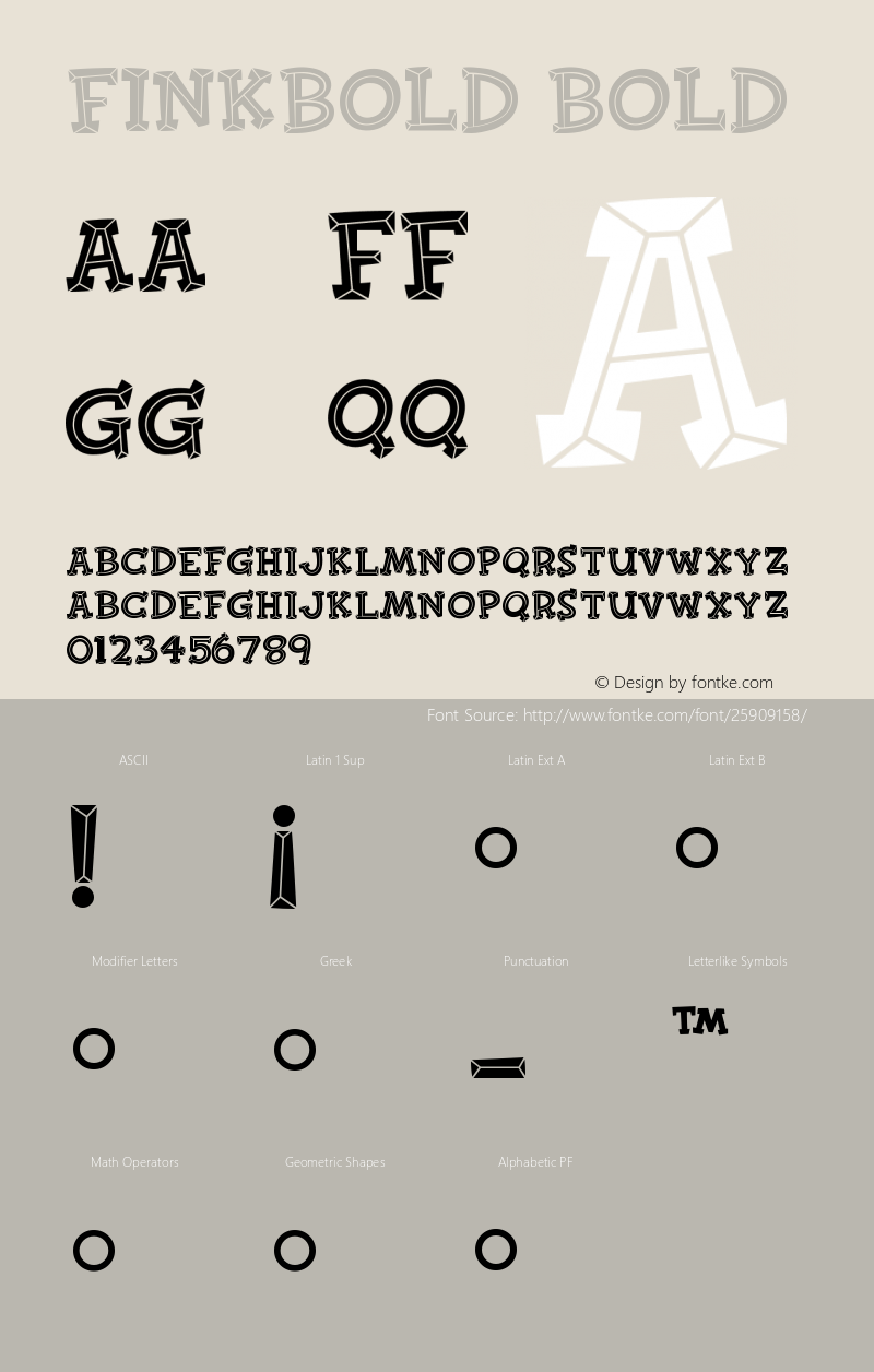 FinkBold Version 001.000 Font Sample