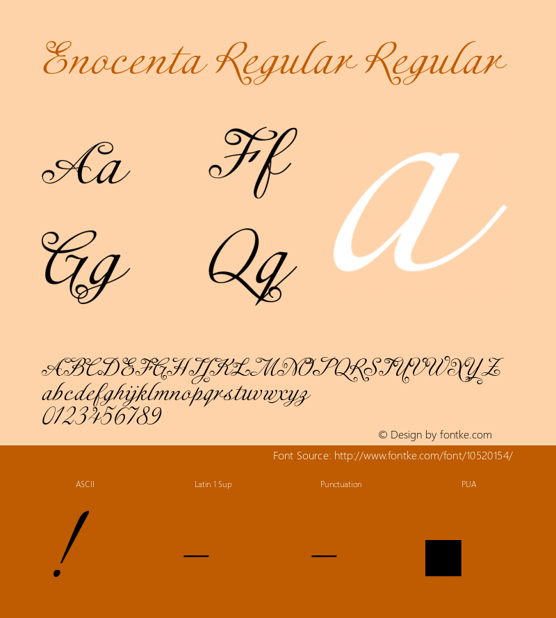 Enocenta Regular Regular Version 1.000;PS 001.001;hotconv 1.0.56 Font Sample