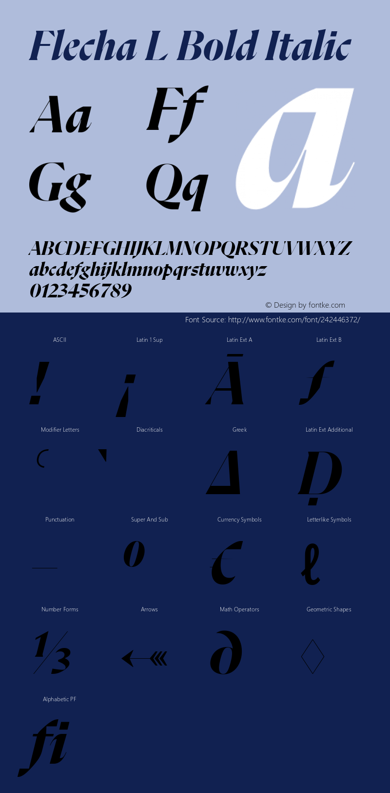 Flecha L Bold Italic Version 2.004图片样张