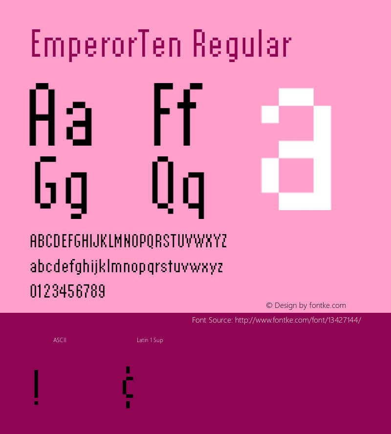 EmperorTen Regular 001.000 Font Sample