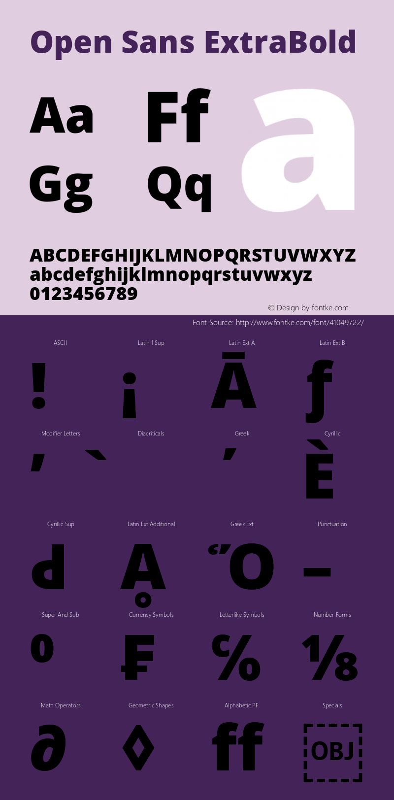 Open Sans ExtraBold Version 1.10 Font Sample