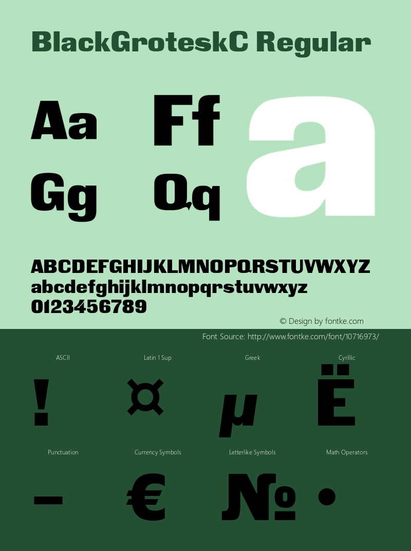 BlackGroteskC Regular OTF 1.0;PS 001.000;Core 116;AOCW 1.0 161 Font Sample