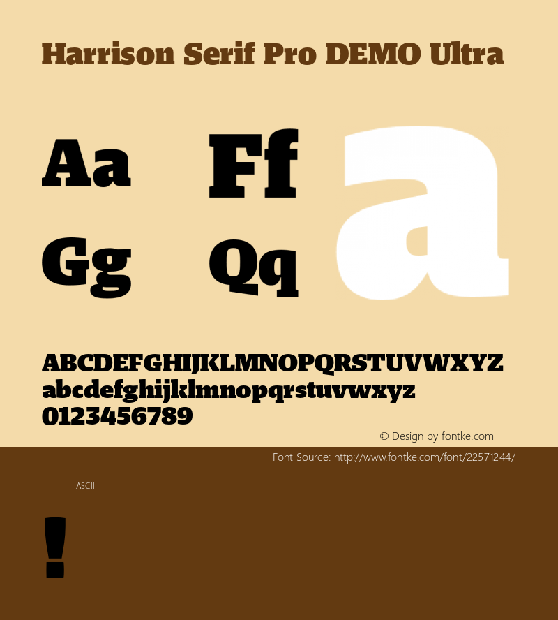 Harrison Serif Pro DEMO Ultra Version 1.000;PS 001.000;hotconv 1.0.88;makeotf.lib2.5.64775 Font Sample