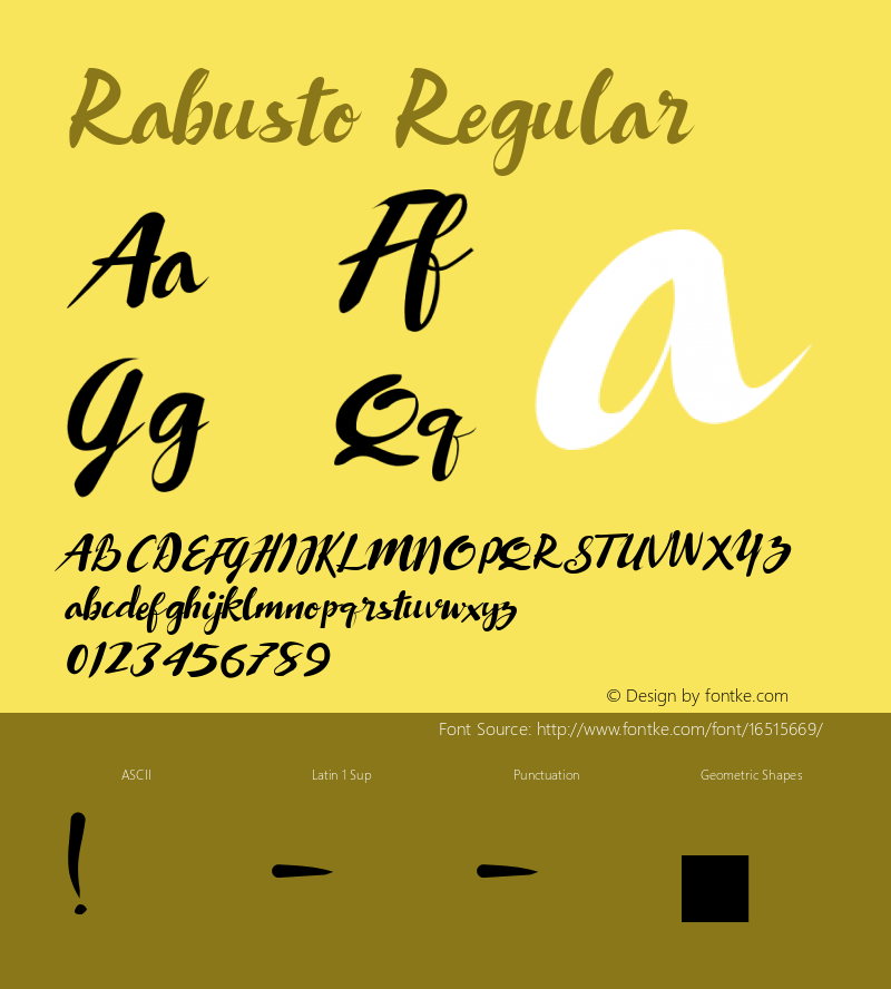 Rabusto Regular Version 1.000 2016 initial release Font Sample