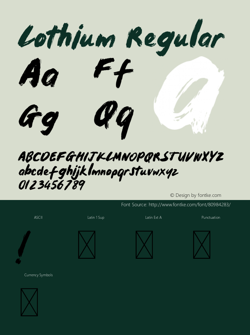 Lothium Version 1.006;Fontself Maker 3.5.2 Font Sample