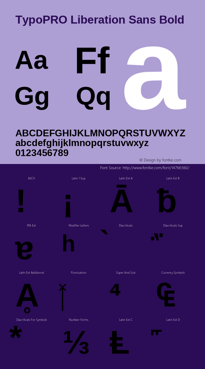 TypoPRO Liberation Sans Bold Version 2.00.1 Font Sample