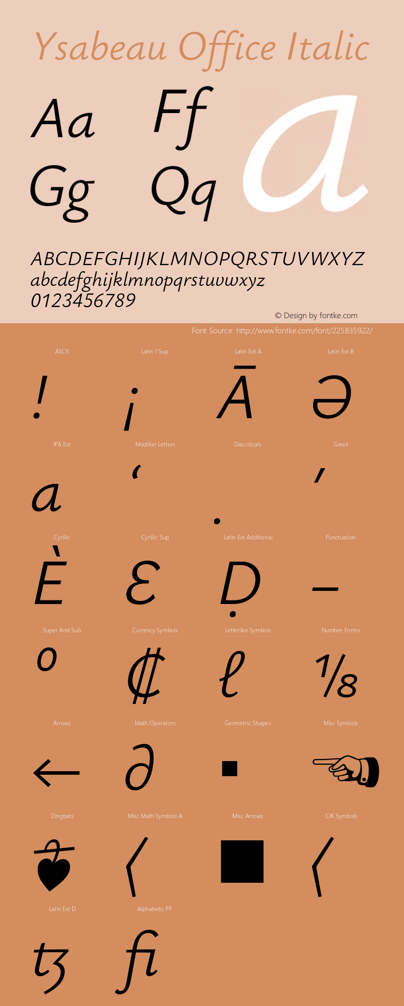 Ysabeau Office Italic Version 1.002;FEAKit 1.0图片样张