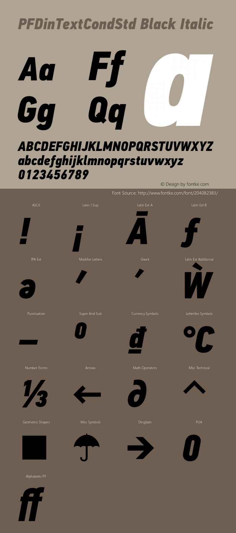 PFDinTextCondStd Black Italic Version 2.00;February 15, 2019;FontCreator 11.5.0.2422 32-bit图片样张