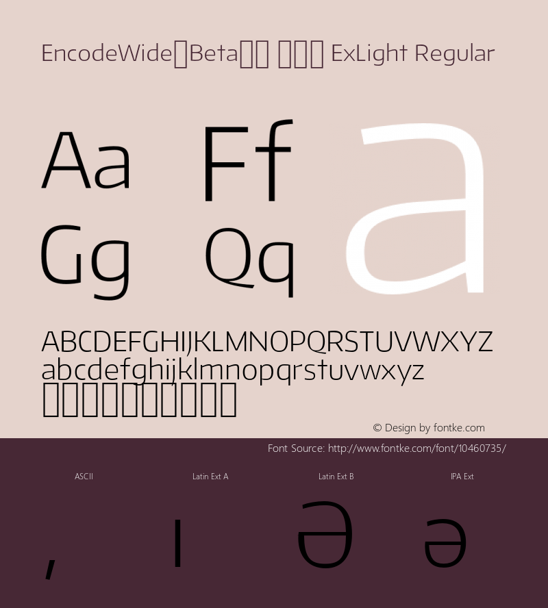 EncodeWide-Beta34 200 ExLight Regular Version 1.001;PS 001.001;hotconv 1.0.70;makeotf.lib2.5.58329 DEVELOPMENT Font Sample
