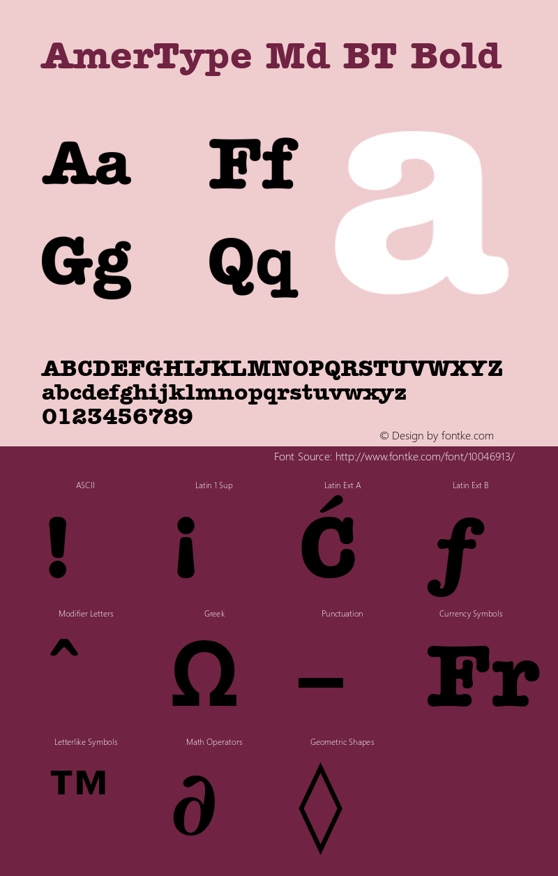 AmerType Md BT Bold mfgpctt-v1.53 Friday, January 29, 1993 12:02:54 pm (EST) Font Sample