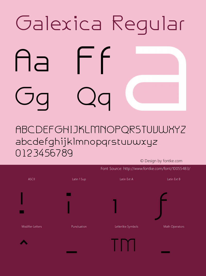 Galexica Regular Altsys Fontographer 3.5  9/25/92 Font Sample