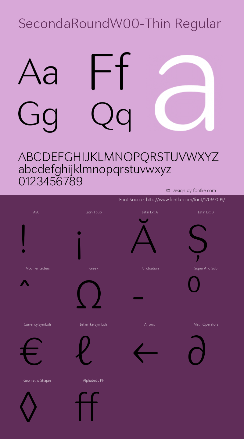 SecondaRoundW00-Thin Regular Version 1.12 Font Sample