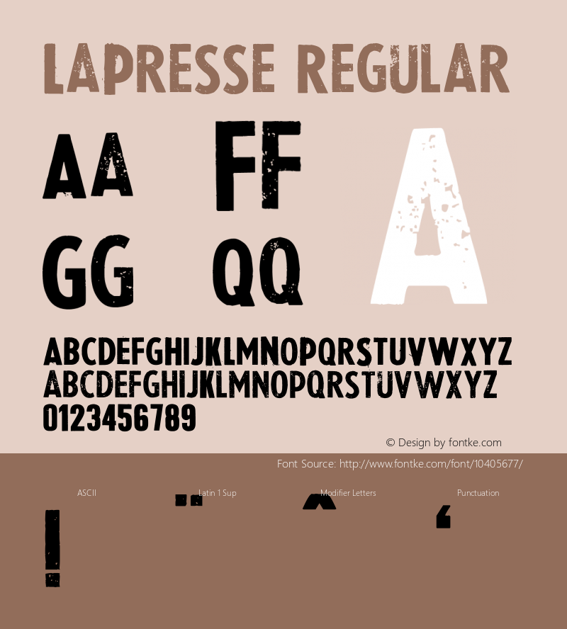 LaPresse Regular Version 1.00 July 25, 2010, initial release Font Sample