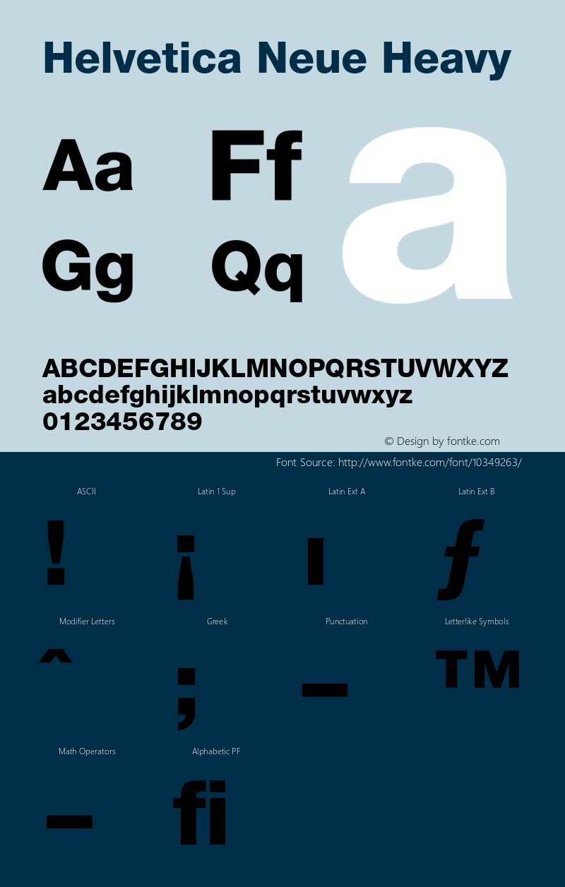 Helvetica Neue Heavy 001.001 Font Sample