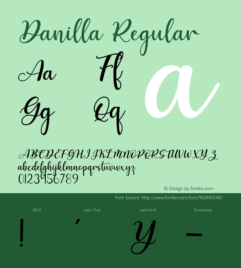 Danilla Version 1.007;Fontself Maker 3.5.4图片样张