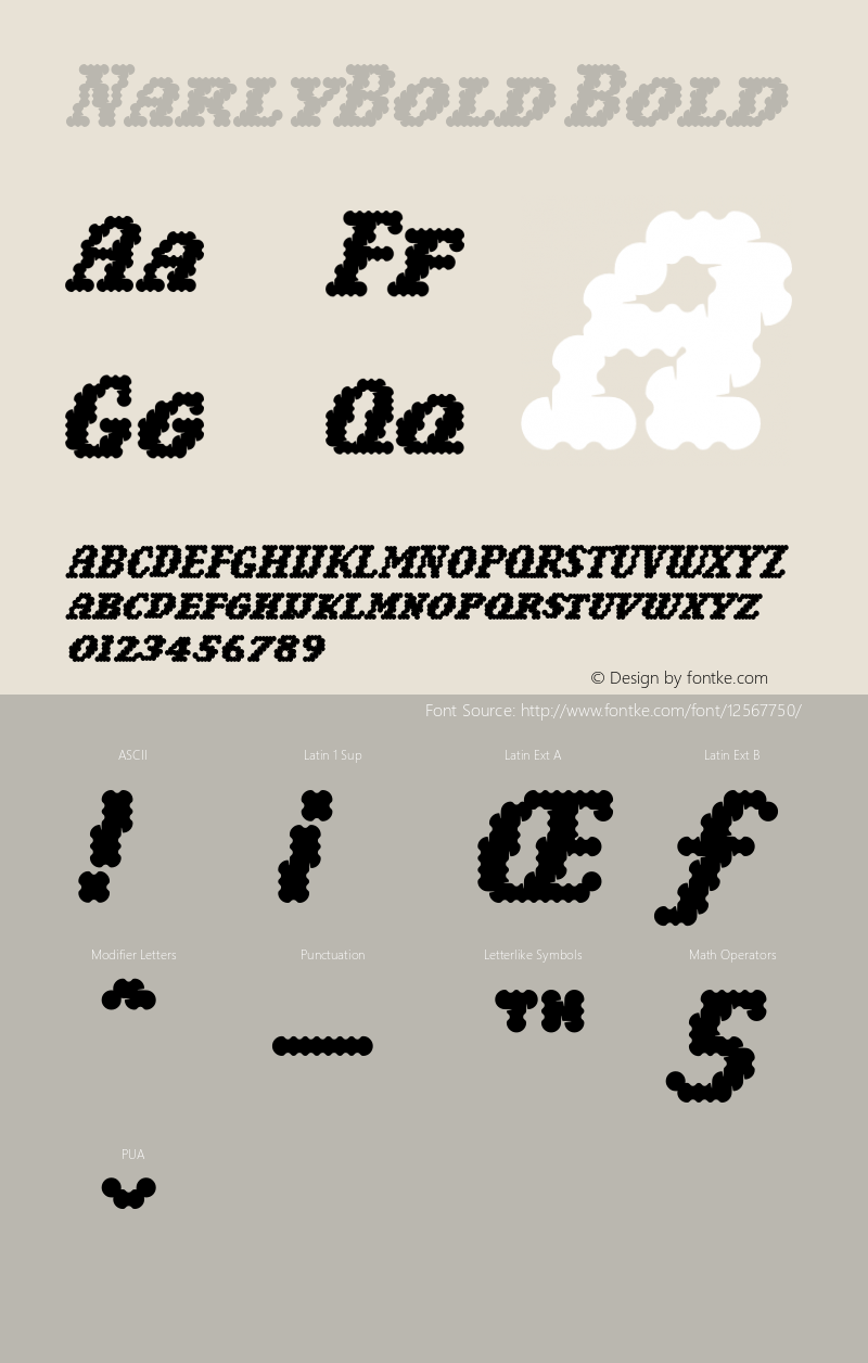 NarlyBold Bold 001.000 Font Sample