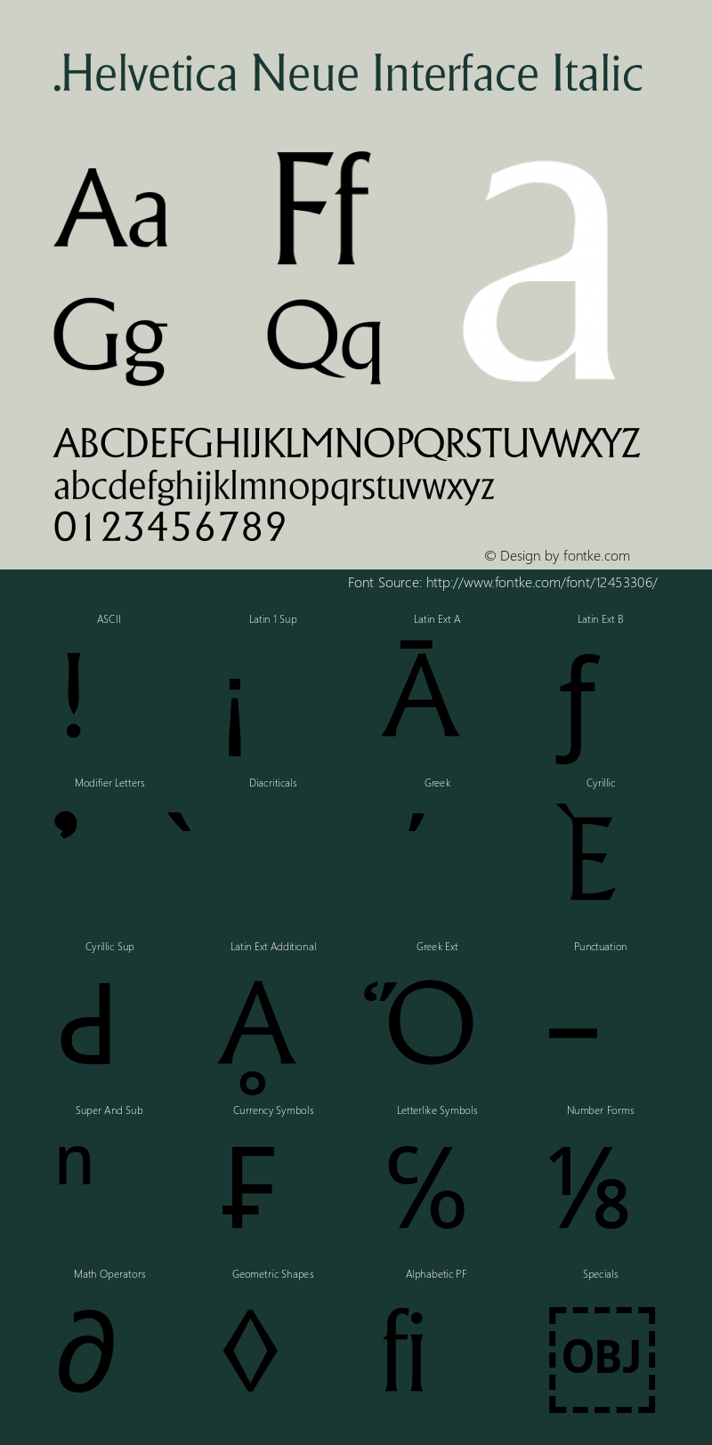 .Helvetica Neue Interface Italic 10.0d35e1 Font Sample