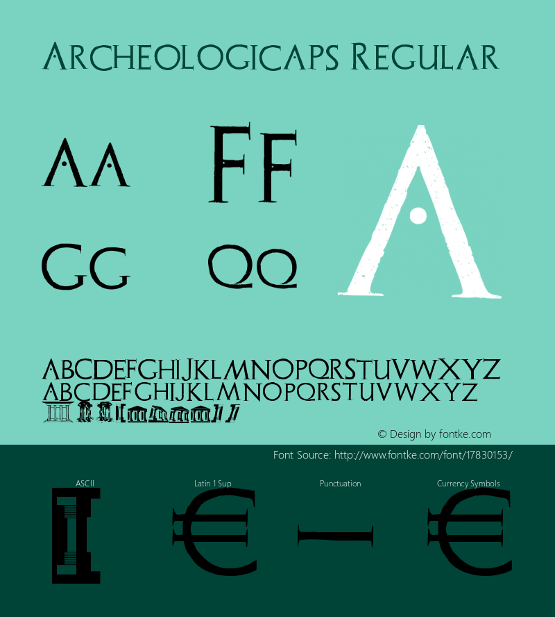Archeologicaps Regular 1.0 2005-05-03 Font Sample