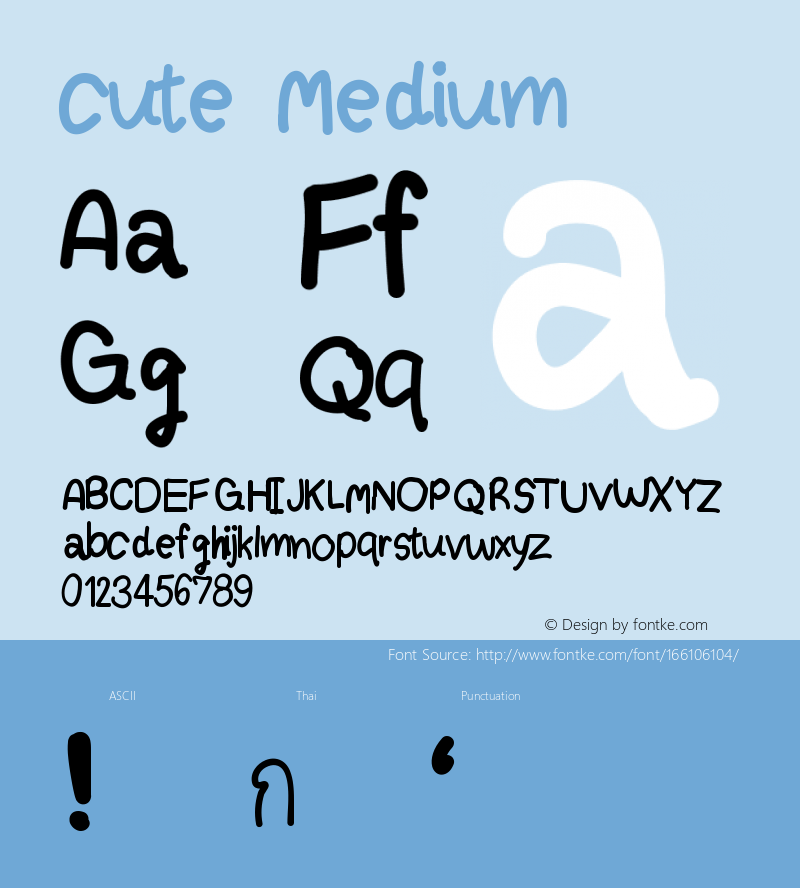 cute Version 001.000 Font Sample