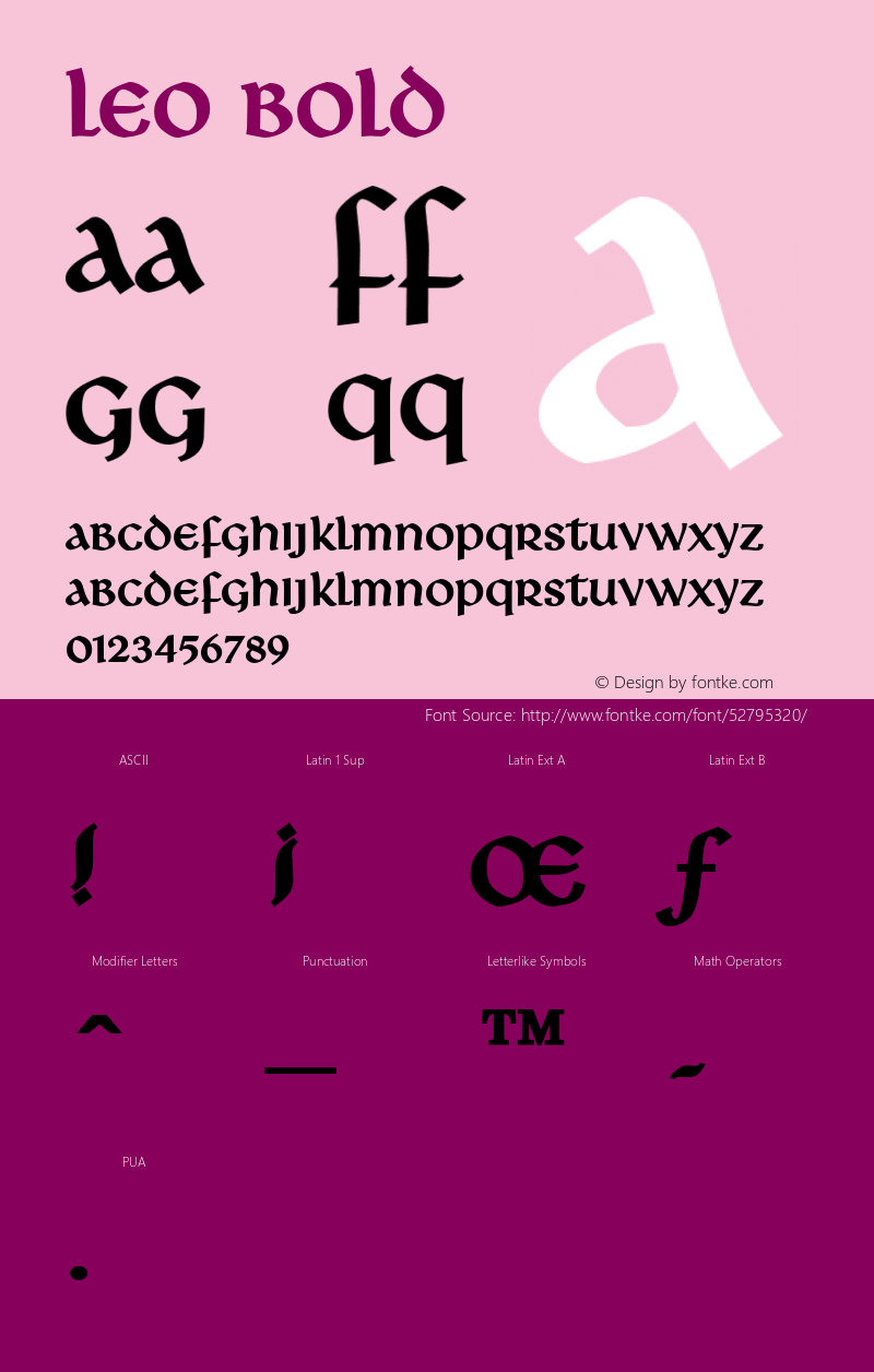 LeoBold Altsys Fontographer 4.1 1/8/95 {DfLp-URBC-66E7-7FBL-FXFA} Font Sample