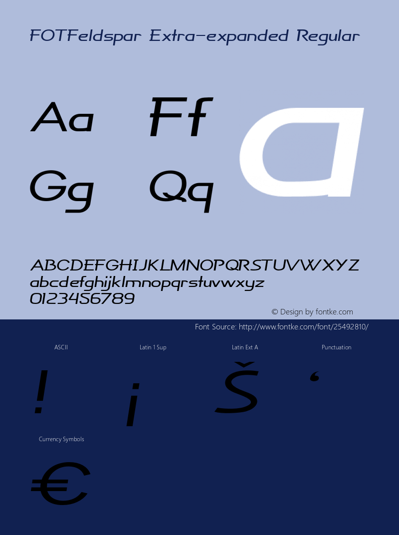 FOTFeldspar-ExtraexpandedRegular Version 1.000 Font Sample