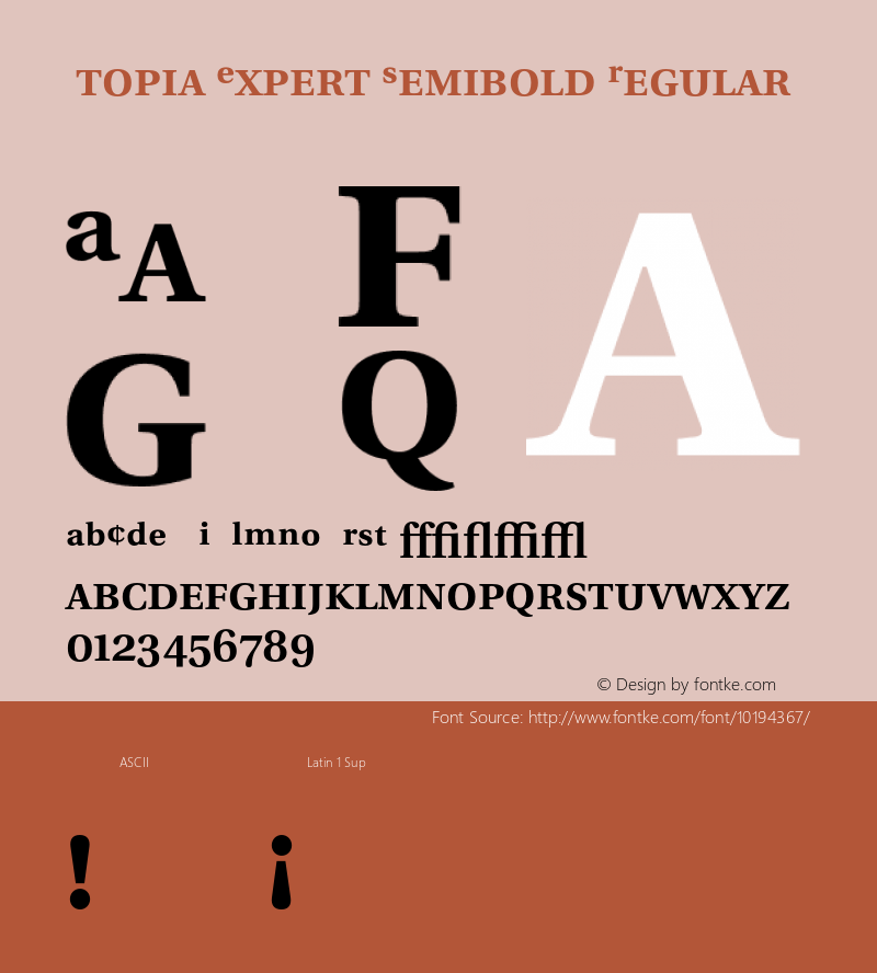Utopia Expert Semibold Regular 001.000 Font Sample