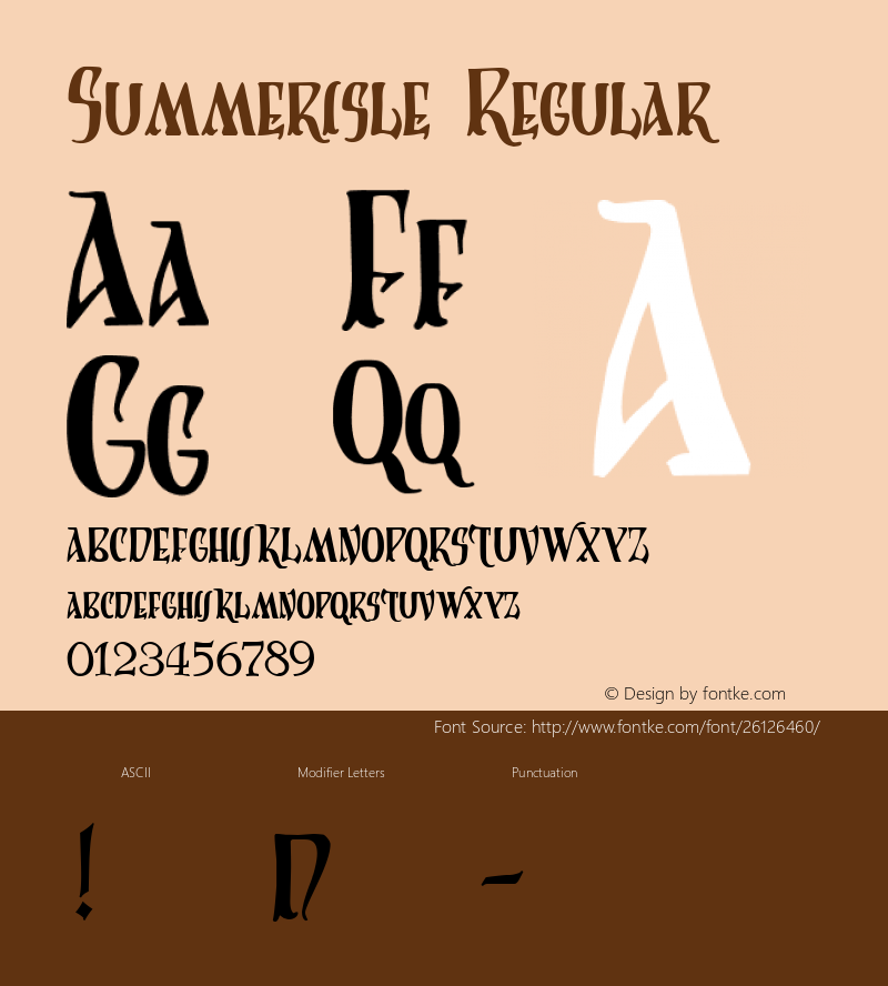 Summerisle Macromedia Fontographer 4.1.4 1/14/02 Font Sample