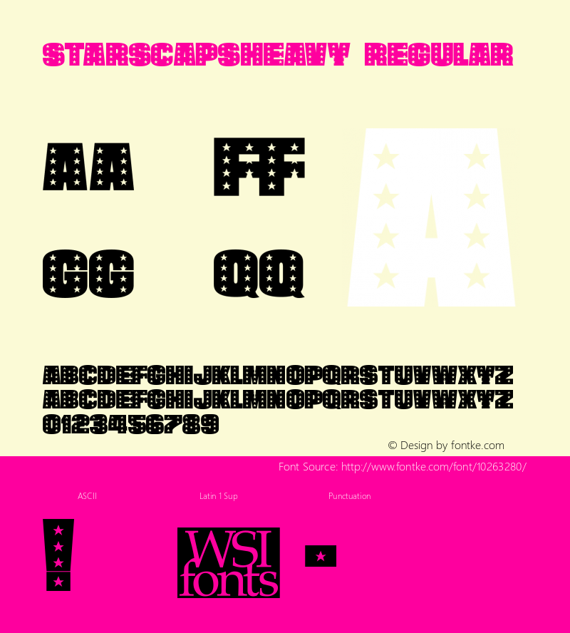 StarsCapsHeavy Regular Macromedia Fontographer 4.1 7/1/96 Font Sample